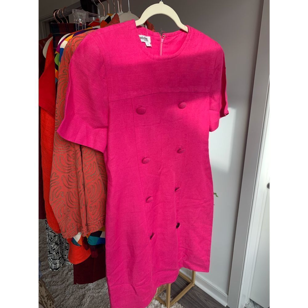 80s Hot Pink Double Breasted dress - Size 6 💕Valentine’s Day Dress 💕